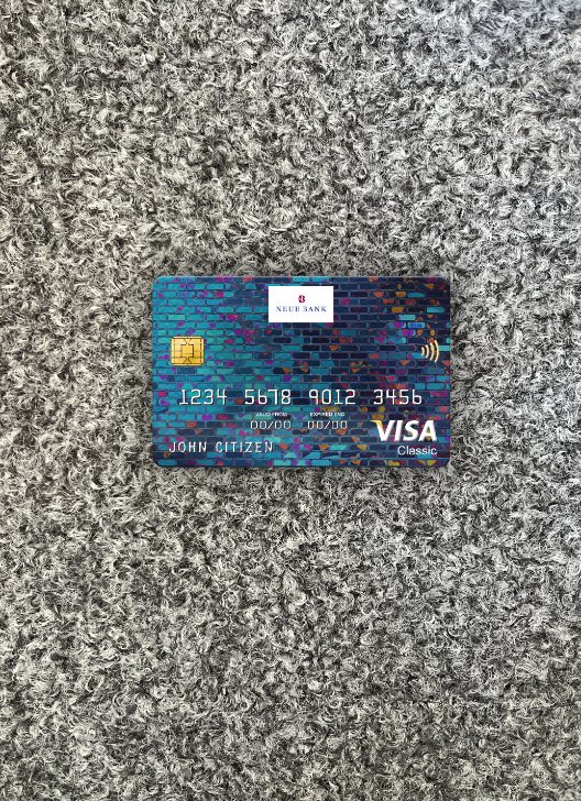 Download Liechtenstein Neue Bank AG bank visa classic card photolook front Photoshop template